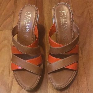 Italian shoemakers wedge sandals